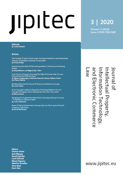 JIPITEC 11 (3) 2020 Cover